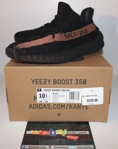 Adidas Yeezy Boost 350 V2 Copper Black Sneakers Men's Size 10.5 BY1605 Brand New - Picture 1 of 12