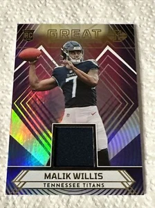 Malik Willis 2022 Illusions #GE-MW Great Expectations Patch RC-Titans - Picture 1 of 4