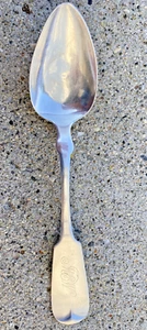 AMERICAN COIN SILVER TEA / Coffee SPOON JOHN T. FOX 1834 Monogram "MEW" - Picture 1 of 5