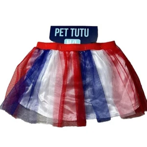 Dog Pet Tutu Skirt NWT Medium/Large USA Red Blue Halloween Costume Puppy - Picture 1 of 4