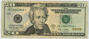 2009 U.S. $20 Currency Federal Reserve STAR NOTE - Picture 1 of 2