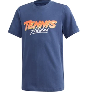 Adidas Youth Tennis Graphic Tee Shirts, Tech Indigo - Picture 1 of 6
