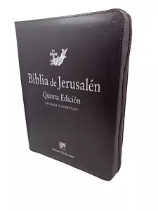 Biblia de Jerusalen con Cierre Quinta Edicion imit piel cafe indice catolica - Picture 1 of 4