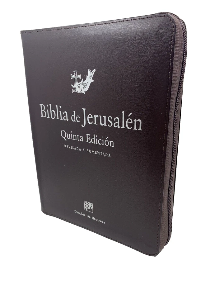 Biblia de Jerusalen con Cierre Quinta Edicion imit piel cafe  indice catolica - Image 1 of 4