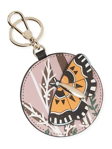 NWT $108 FURLA Purse Charm 'JUNGLE' Butterfly Leather KEYCHAIN CLIP KEYRING - Picture 1 of 8