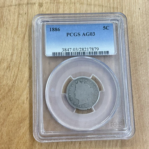 1886 PCGS AG 03 Liberty Nickel 5C Cover