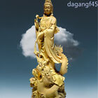 Solid Wood Carving Long Guanyin Buddha Ornaments Traditional Hand-carved Buddha