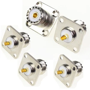 5-pak UHF Gniazdo żeńskie SO-239 Panel grodziowy Podwozie Mocowanie Złącze Adapter - Zdjęcie 1 z 5