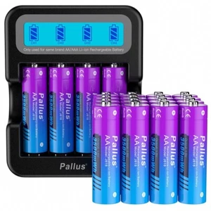 3500mWh Pallus 1.5V AA Baterías Recargables de Iones de Litio LR6 - Imagen 1 de 12