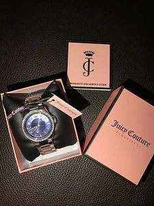 Neu Neu im Karton Juicy Couture Lila Violett Swarovski Kristalle Silber Stahl Uhr RAR - Bild 1 von 9