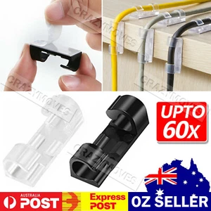Cable Clips Management Holder Cord Wire Line Organizer Self-Adhesive VIC - Picture 1 of 18