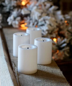 Paquete de 4 velas votivas blancas sin llama económicas de 1,75 pulgadas - verdadero parpadeo - Imagen 1 de 2