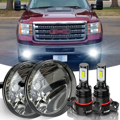 For 07-13 GMC Sierra 1500 2500HD 3500HD Fog Lights Bumper Lamps Left&Right Pair — 第 1/4 张图片