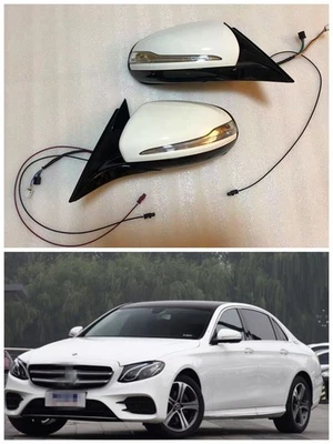 Car Side Door Mirror Set for Mercedes Benz E Class W213 E300 E350 E400 White - Image 1 of 4
