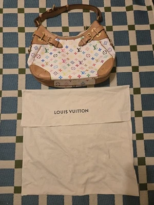 Bolso de Hombro LOUIS VUITTON Greta Multicolor Blanco Hobo LV Cuero Murakami Foto 1 de 4