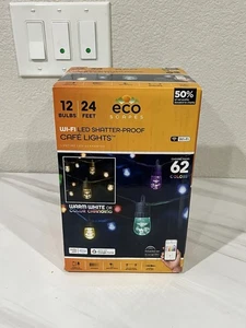 Eco Scapes Cafe Lights klassische farbwechselnde Lichterkette, 24 Fuß, 12 Glühbirnen - Bild 1 von 6