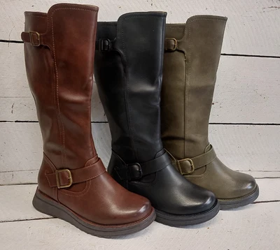 Ladies Heavenly Feet Rubymae 2 Vegan Memory Foam Knee High Zip Wedge Boots