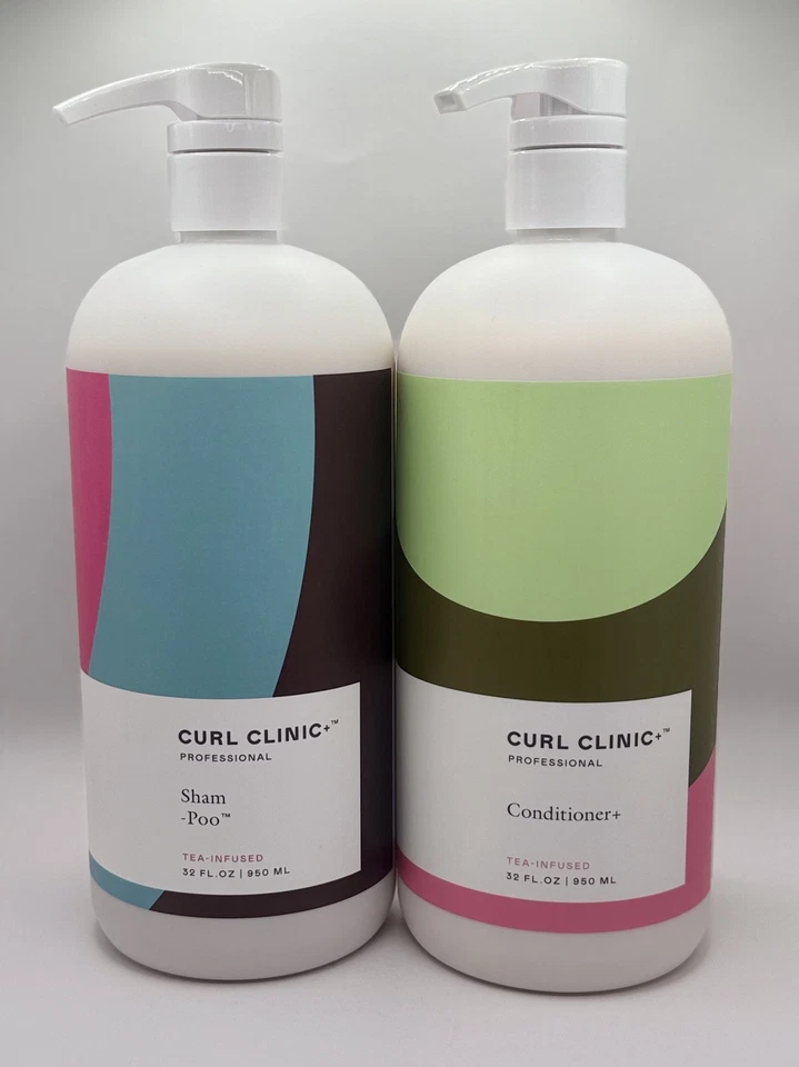 Curl Clinic + Champú y acondicionador profesional con infusión de té ~ 32 oz. (2 PACK) Foto 1 de 2
