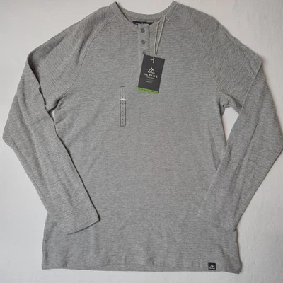 Alpine Design Birch Mountain Long Sleeve Henley Men LG Griffin Heather Gray NEW! - Image 1 of 4