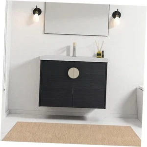 Schwebender Badezimmer-Waschtisch mit Waschbecken, 24" Wandwaschtisch mit Keramikbecken - Bild 1 von 8