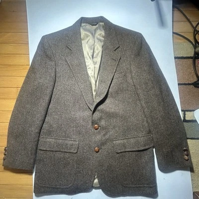 Vtg Bill Blass Daniels Blazer Light Brown Suit Jacket Wool Silk USA Union Made  - Image 1 of 4