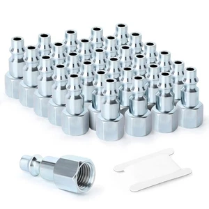 1/4-Inch NPT Female Industrial Air Plug, Pneumatic Plugs 300PSI (20-Pack) - Picture 1 of 7