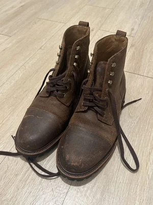 J Crew Kenton крышка носок ботинки Vibram подошва размер 9,5 искусственно состаренный коричневый - Изображение 1 из 4