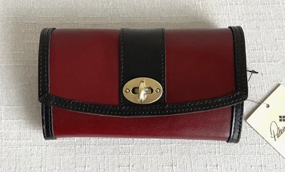 Cartera de Cuero Patricia Nash Nerita - Bloques de Color Sangre de Buey/Negro Foto 1 de 4