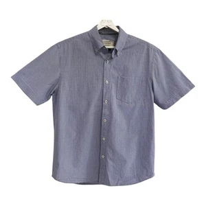 Gazman Casual Shirt Men Sz Small Cotton Short Sleeve Button Up Blue White Check - Picture 1 of 11