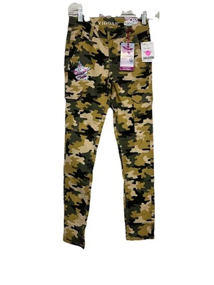 Pantalones cargo VIGOSS para niñas talla 12 camuflados cintura ajustable 12 tiro regular elásticos NUEVO Foto 1 de 4