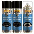 Hycote Gloss Black Alloy Paint x2 and 1 x Lacquer Kit - Alloy Wheel Refurb Kit