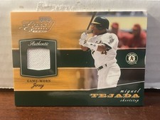 2002 Playoff Piece of the Game Materials Miguel Tejada A’s Game Used Jersey 3041