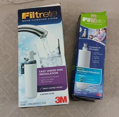 3M FILTRETE Under-Sink Water Filter 3US-AS01 Installation Kit + Replacement AF01 - Image 1 of 3