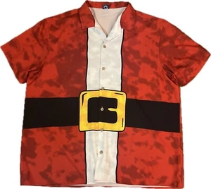 Hardaddy Santa Costume Button Down Shirt Short Sleeve Men's 2XL Christmas EUC - Picture 1 of 10