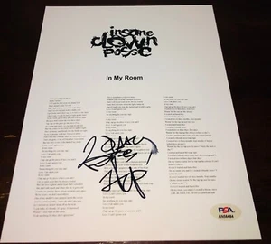 Shaggy 2 Dope Insane Clown Posse In My Room Signed Lyric Sheet PSA RARE A - Picture 1 of 1