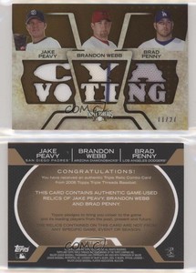 2008 Triple Threads Relic Combos Sepia /27 Jake Peavy Brandon Webb Brad Penny