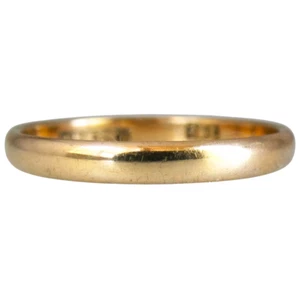 Antiguo anillo de alianza de boda WENDTS de oro amarillo de 18 quilates medio redondo de 2,65 mm, tamaño O+/7,5 - Imagen 1 de 6