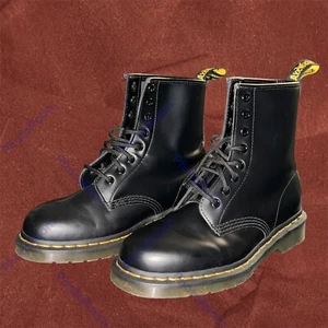 Stivali Doc Dr. Martens 1460 Pascal neri pelle liscia Air Wair uomo 6 donna 7 - Foto 1 di 10