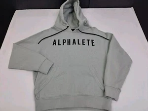 Alphalete Men’s Long Sleeve Hooded Sweat Shirt Grey Size Small #6108 - Picture 1 of 11