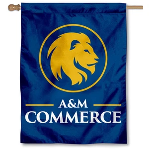 Texas A&M Commerce Lions Gold Lion Two Sided House Flag - Picture 1 of 5