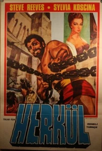Vintage Turkish Steve Reeves Movie Poster Hercules - Picture 1 of 1