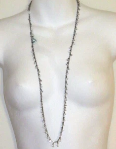 Anthropologie zierliche weiße Blume blau Kristall Tulpe Messing Halskette neu in Verpackung $49 - Bild 1 von 11