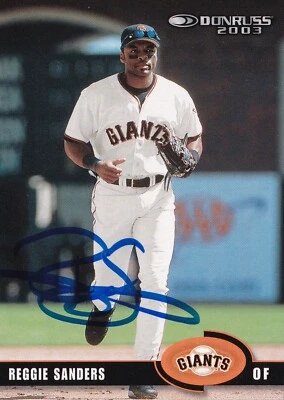 REGGIE SANDERS SIGNED AUTO'D 2003 DONRUSS CARD #385 SAN FRANCISCO GIANTS REDS - Image 1 of 3