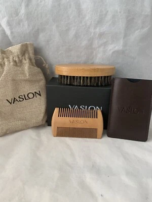 Juego de cepillo y peine para barba cerdas de jabalí kit de barba viaje hogar B2-7 Foto 1 de 4