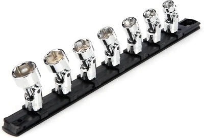 3/8 Inch Drive 6-Point Universal Joint Socket Set with Rail, 7-Pc. 3/8-3/4 inch - Image 1 of 4