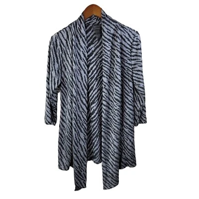 Cárdigan Chicos Talla 1 Mediano Cortina Abierta Suéter Topper Viaje Tejido Plata Tigre Foto 1 de 4