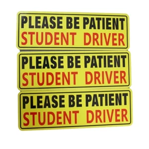 3Pcs Sticker Decal Bumper Student Driver Magnet Car Signs Please & Be Patient - Picture 1 of 6