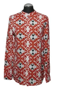 813 Ottotredici Blusa Donna M Rosso Stampa Maniche Lunghe Coreana Leggero Nuovo - Picture 1 of 5