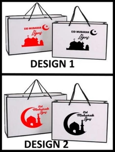 EID MUBARAK Personalised Gift Bag - Black Edge Gift Bags Blessed Feast Ramadan - Picture 1 of 14