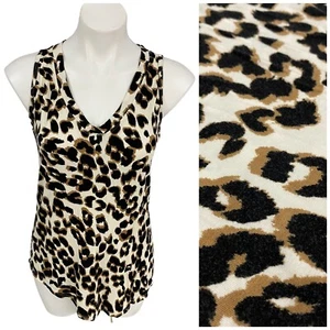 Camisa Maurices Top Mujer Mediana Estampado Animal Sin Mangas Trabajo Oficina Informal - Imagen 1 de 12